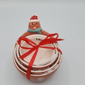 Christmas Gingerbread man ceramic measuring cups